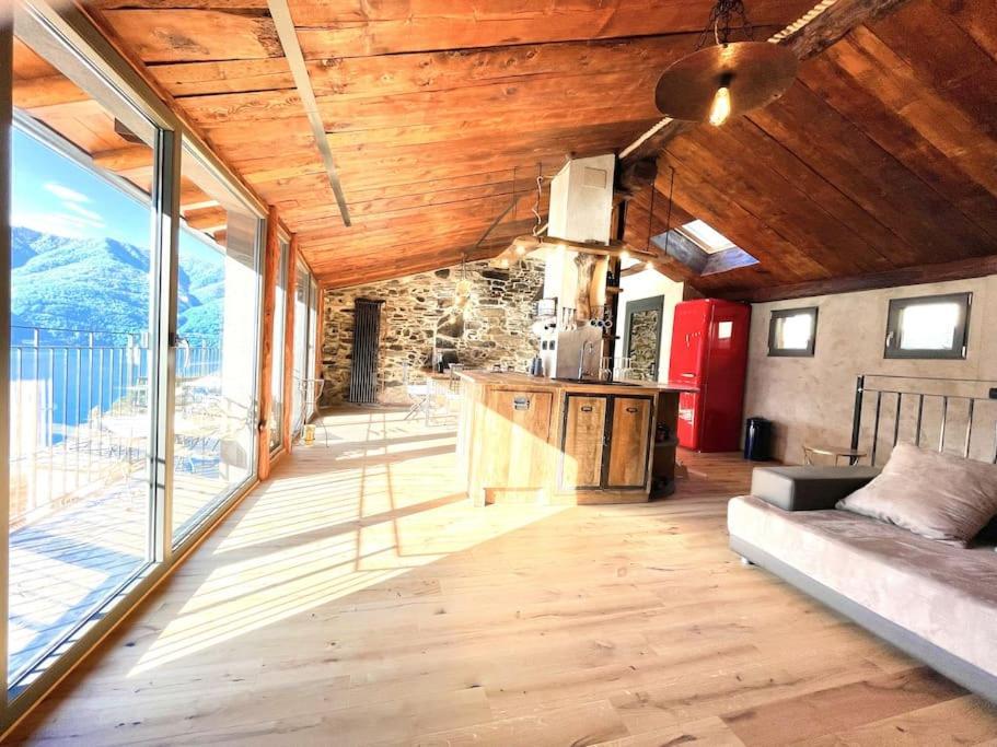 Romantic Home Stone With Amazing View Lake Of Como And Oleandra Laglio Exteriör bild