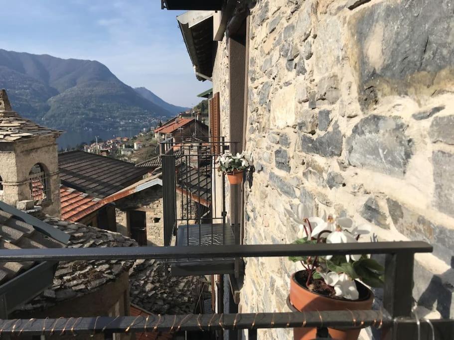 Romantic Home Stone With Amazing View Lake Of Como And Oleandra Laglio Exteriör bild