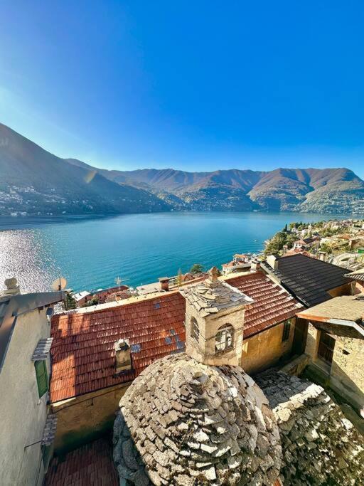 Romantic Home Stone With Amazing View Lake Of Como And Oleandra Laglio Exteriör bild